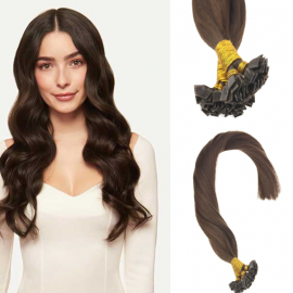 Flat Tip Pre Bonded Hair Extension Virgin Brown