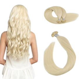 Flat Tip Pre Bonded Hair Extension Virgin Platin